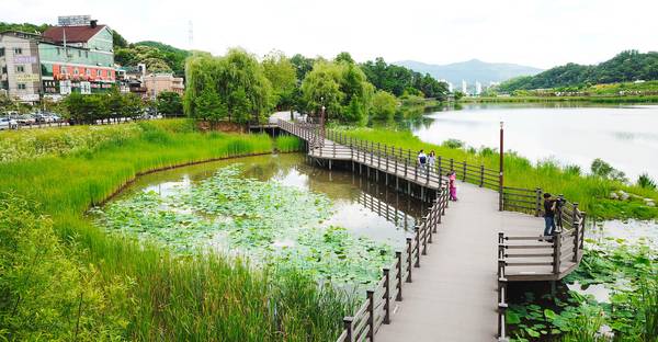 광주시가 수변공원 확대에 나서고 있는 가운데 지역 대표 수변공원인 ‘중대물빛공원’. /광주시 제공