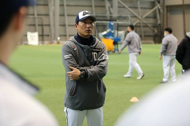 2021년 두산 스프링캠프 당시 정재훈 코치
