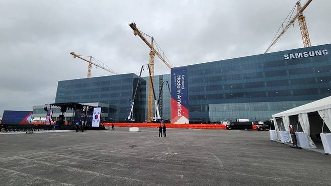 삼성전자가 미국 텍사스주 테일러시에 건설하고 있는 반도체 공장. 삼성전자 제공