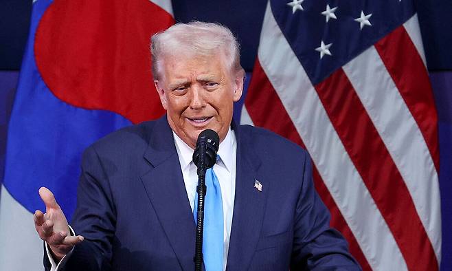 도널드 트럼프 미국 대통령. 공동취재