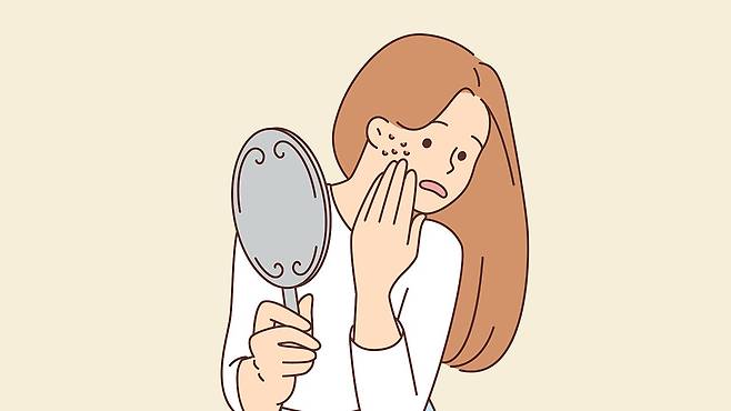 화농성 여드름은 피지선 염증과 세균 감염이 복합적으로 작용하는 염증성 피부질환이다｜출처: 클립아트코리아