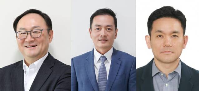 왼쪽부터 윤성노 동원시스템즈 패키징사업부문 신임 대표, 이진욱 동원기술투자 신임 대표, 정해철 동원홈푸드 중국 법인장. (제공=동원그룹)