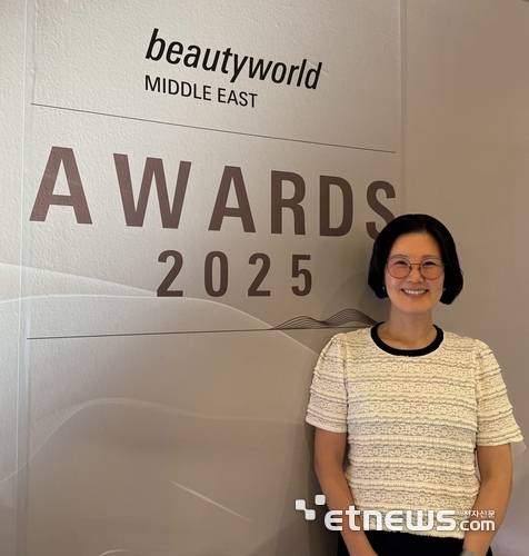 '뷰티월드 ME 2025(Beautyworld Middle East 2025)' 에서 기술혁신상(Tech Innovation Award) 부문 파이널리스트로 선정된 릴리커버의 안선희 대표.