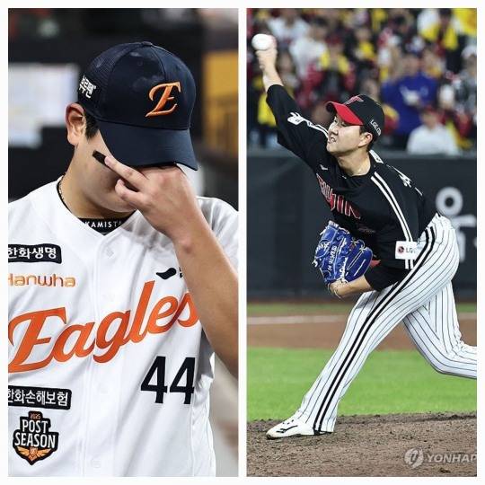 김서현(왼쪽)과 유영찬