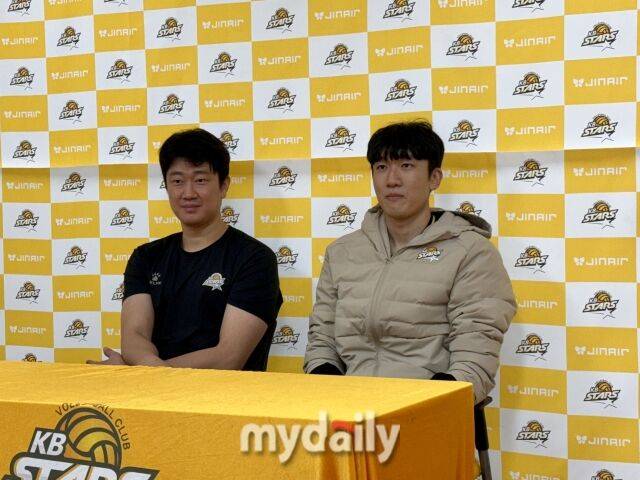 KB손해보험 나경복과 이준영./의정부=이보미 기자