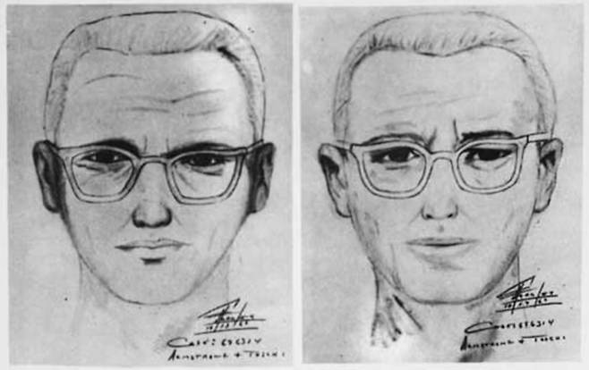 1969년 10월 조디악 킬러 수배서(얼굴 부분 확대), 샌프란시스코 경찰청