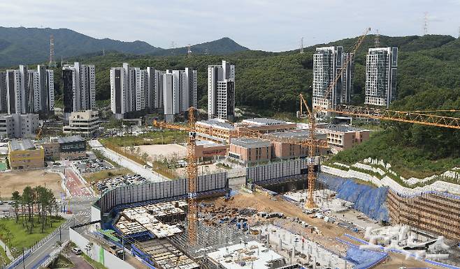 경기도 성남시 분당구 대장동 개발사업 현장 모습.