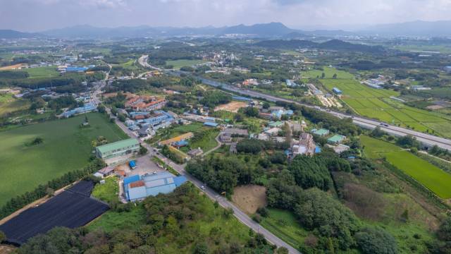 ▲익산 왕궁지역 자연환경 복원 사업 부지 항공사진 ⓒ익산시