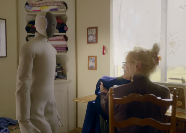 가정용 휴머노이드 로봇 ‘네오’가 집안 일을 하는 모습. 1X 테크놀로지스 유튜브 갈무리