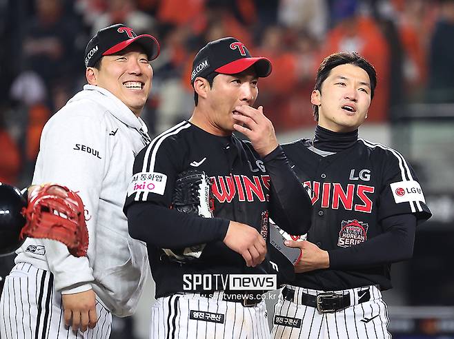 ▲ 김현수 박해민 ⓒ곽혜미 기자