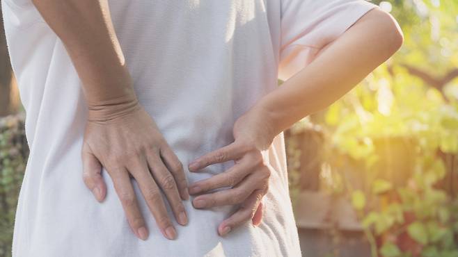 허리 통증은 염좌, 디스크 탈출증, 척추관 협착증 등 다양한 원인으로 발생한다｜출처: 클립아트코리아