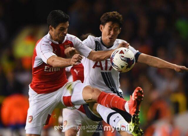 아르테타 감독과 손흥민/게티이미지코리아