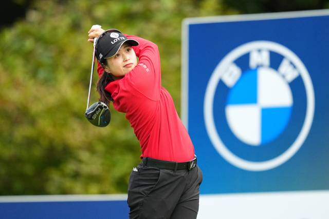 드라이버 샷 하는 최혜진. 사진 제공=BMW 레이디스 챔피언십 조직위