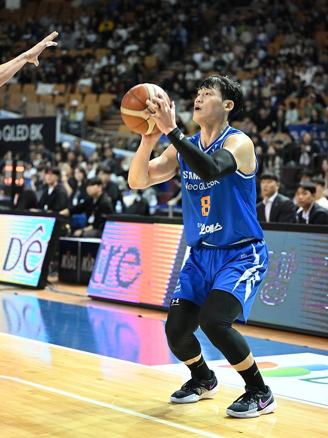 3점 던지는 삼성 최현민 [KBL 제공. 재판매 및 DB 금지]