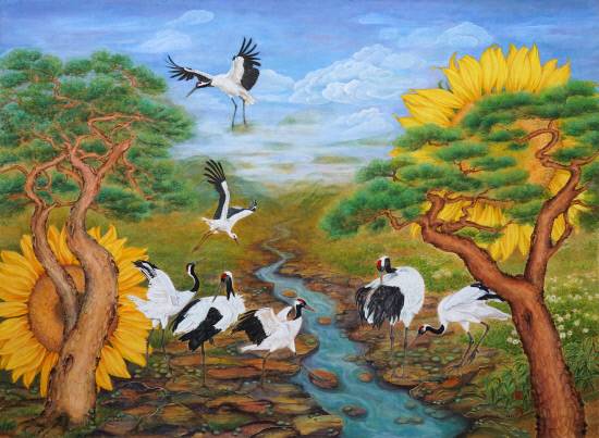 민화 대상, 김미심 作 '군학도'.