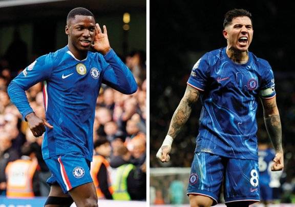 첼시의 모이세스 카이세도(왼쪽)와 엔소 페르난데스.&nbsp;뉴시스