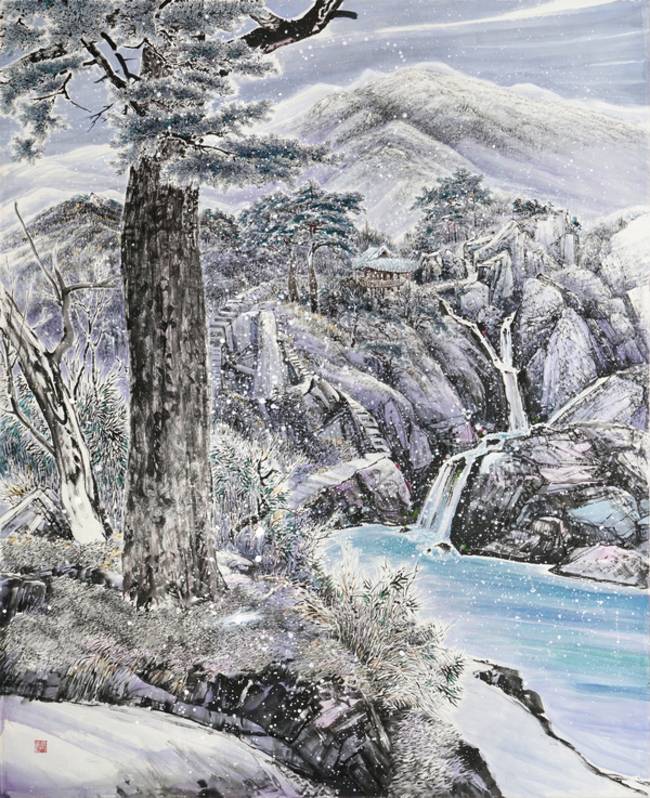 제48회 경상남도미술대전 한국화 대상 박부경 작 '순백의 찬란'. /경남미술협회