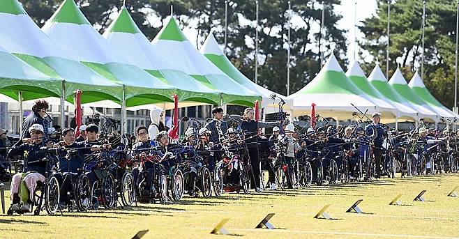 제45회 전국장애인체육대회 양궁 경기 모습. 광주시장애인체육회 제공