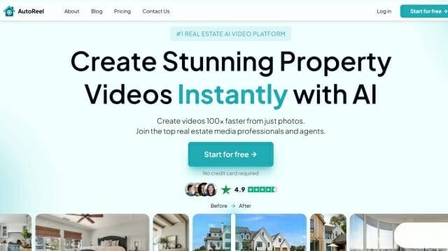 전 페이스북 제품 관리자가 설립한 '오토릴'. 이 회사는 부동산 사진을 AI로 영상으로 만들어준다. (출처=오토릴 홈페이지)