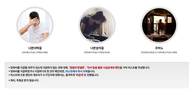 The website "Bad Fathers," operated by Koo Bon-chang. (Bad Fathers)
