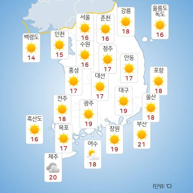 ⓒ韓国気象庁 今日(4日)の天気