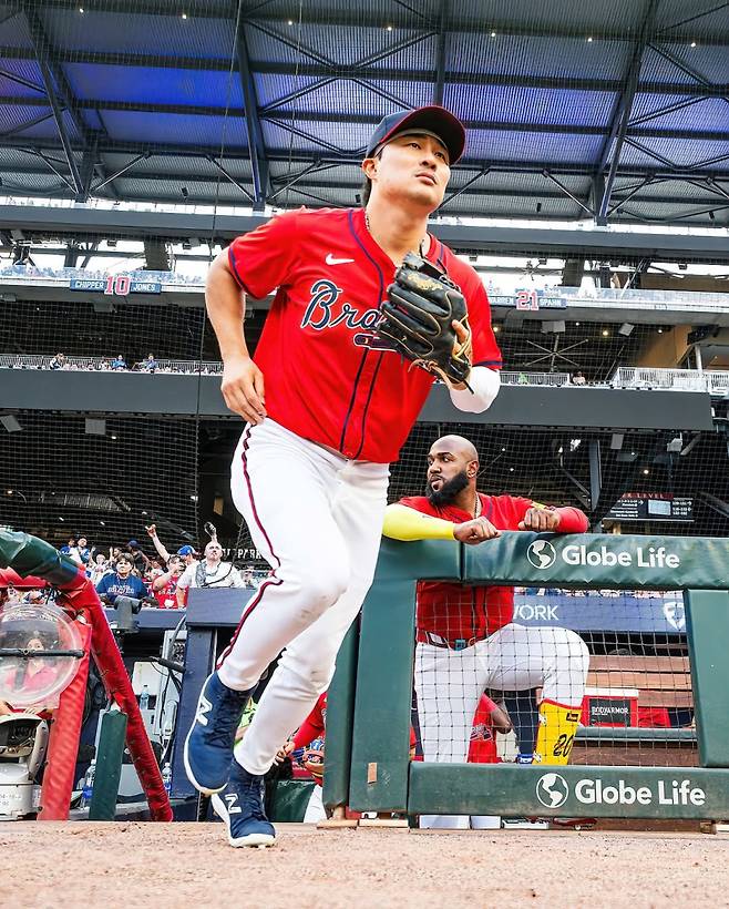 지난 9월 6일 시애틀과의 MLB 정규리그 경기서 이적 후 첫 홈 경기에 나선 애틀란타 김하성. 사진=애틀란타 SNS