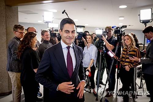 네덜란드 총선에서 승리한 중도 정당 D66의 롭 예턴(38) 대표 [EPA 연합뉴스 자료사진. 재판매 및 DB 금지]