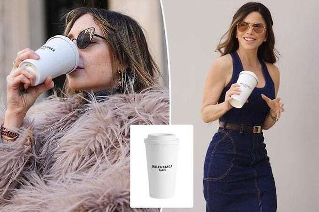 로런 산체스가 발렌시아가 ‘9AM 커피컵 클러치백’을 든 모습. 뉴욕포스트 엑스 캡처