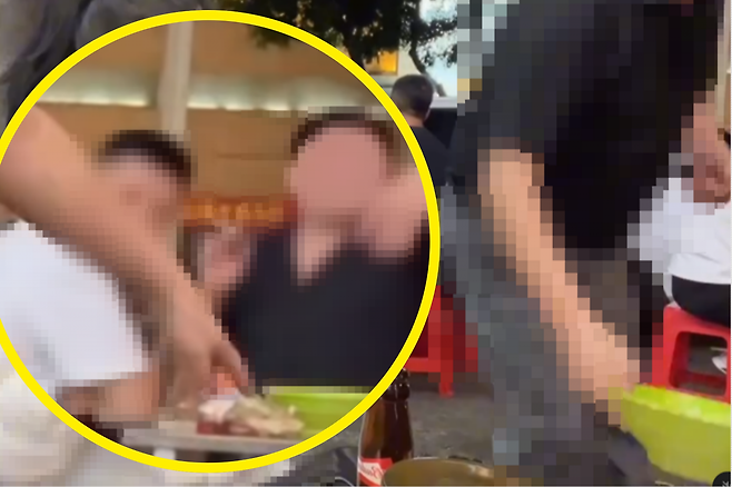 중국 광저우의 한 식당에서 한국인 관광객이 식사 중 낯선 남성에게 라면을 빼앗기는 영상이 공개돼 논란이 일었다. 해당 영상은 SNS에서 240만 회 이상 조회되며 외국인 안전 문제로 번지고 있다. 사진=스레드(@i.m_kanghyerin)