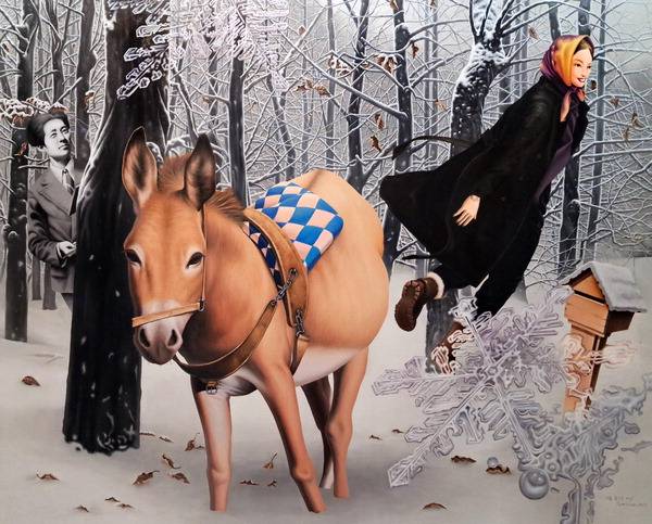 심점환 작가의 ‘겨울 숲에 대하여’. 아리안갤러리 제공