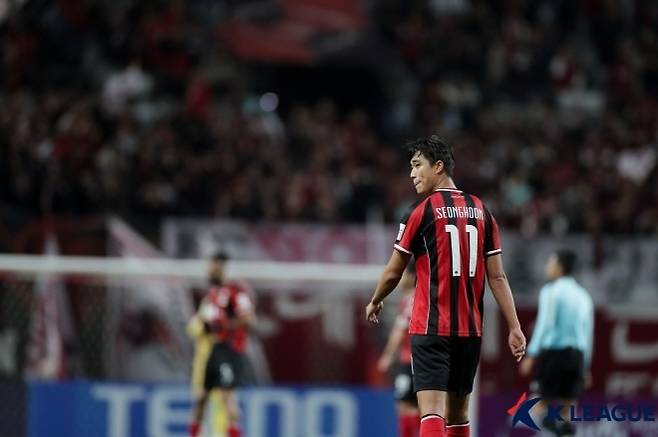 청두 룽청전에서 FC 서울의 전방을 책임졌던 천성훈. 사진=한국프로축구연맹