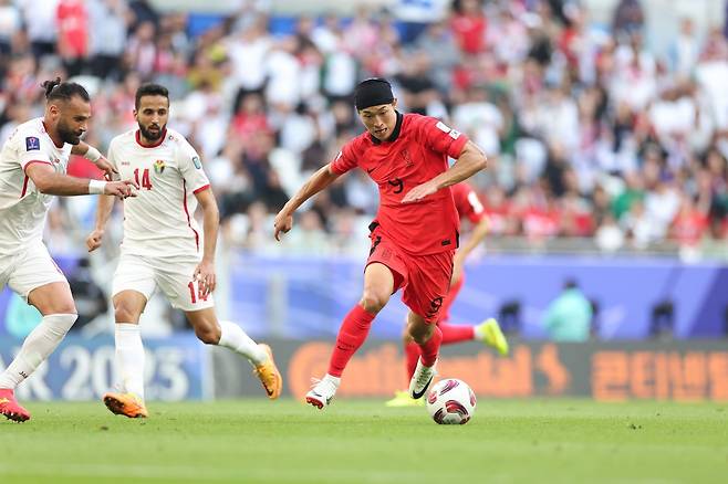 조규성이 긴 부상의 터널을 뚫고 1년 8개월 만에 태극마크를 다시 달았다. ‘홍명보호’ 출항 이후 첫 소집이라 모두의 기대가 상당하다. 사진제공｜대한축구협회