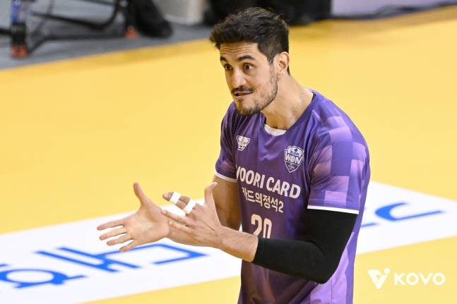 우리카드의 아라우조. /사진=한국배구연맹 제공