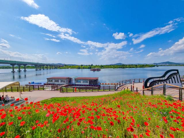 달성군이 지난 2013년부터 주막촌, 유람선 선착장 등을 조성하고 관광사업을 진행해 탄생시킨 사문진나루터. 달성군 제공.