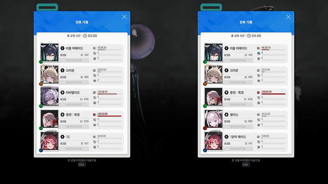 - 유니온 사격장 오토 기준 DPS 차이