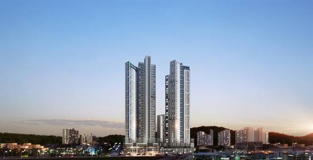 울산 호수공원 에일린의 뜰’ 1단지·2단지 통합 투시도. /아이에스동서