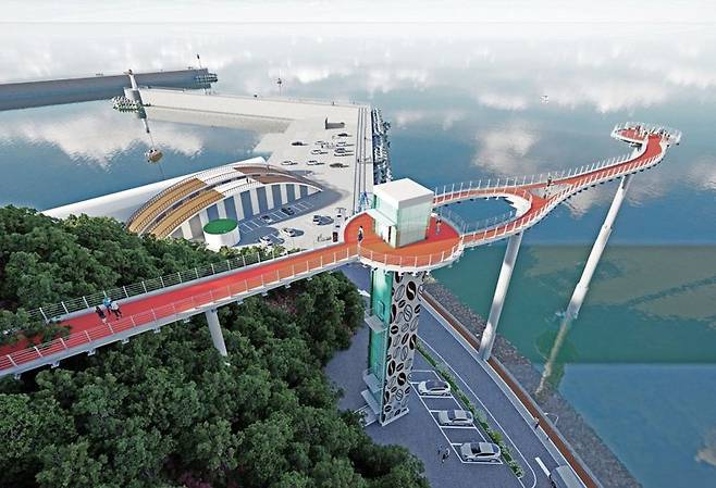 강릉지역 새 랜드마크가 될 안목 죽도봉 스카이밸리 조감도. 강릉시 제공