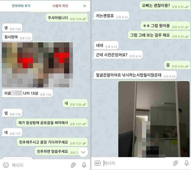 '참교육단' 범행 텔레그램 대화. 서울경찰청 사이버범죄수사3대 제공. /사진=연합뉴스
