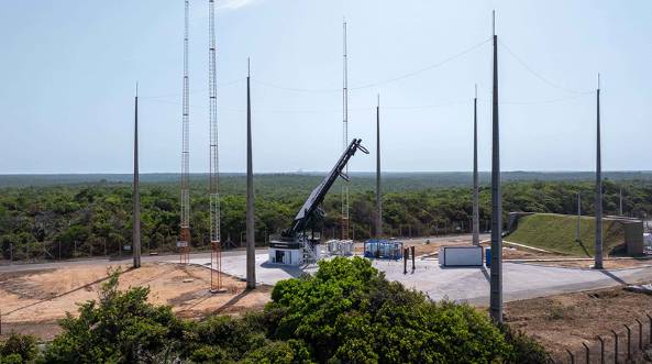 브라질 알칸타라 우주센터에 설치된 '이노스페이스 발사 플랫폼' 전경 [이노스페이스 제공]