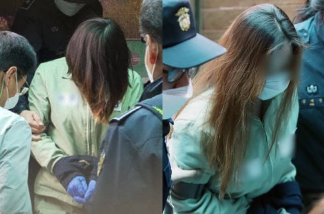 구미 3세 여아 사망사건의 피고인 B씨(왼쪽)와 A씨. 자료사진 연합뉴스