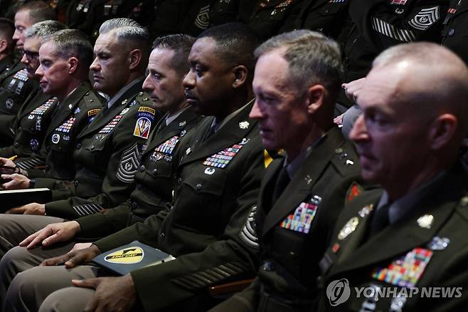 '전군 지휘관 회의' 참석한 미군 장성들 [AFP 연합뉴스 자료사진]