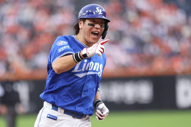 삼성 라이온즈의 강민호. 삼성 제공