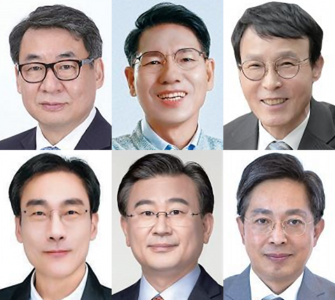 상단 왼쪽부터 김윤태, 노병섭, 이남호, 유성동, 천호성, 황호진
