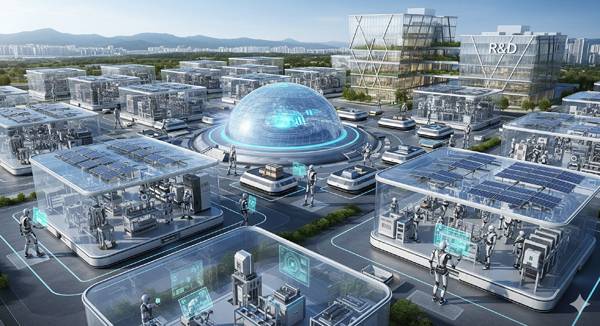 피지컬 AI 휴머노이드 로봇이 작업하는 모습.