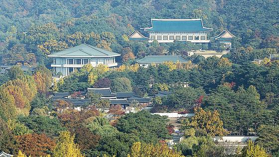 입동인 7일 서울 외교부 청사에서 바라본 청와대 일대 단풍이 절정을 이루고 있다. 대통령실은 다음 달 8~14일 청와대로 이전할 계획이다. 뉴스1