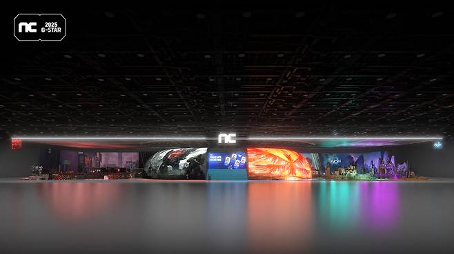 엔씨소프트의 '지스타 2025' 부스 조감도. 엔씨소프트는 지스타의 메인 스폰서를 맡아 B2C(기업과 소비자간 거래)관에 단독 300부스 규모의 전시 공간을 마련했다. /사진=엔씨소프트