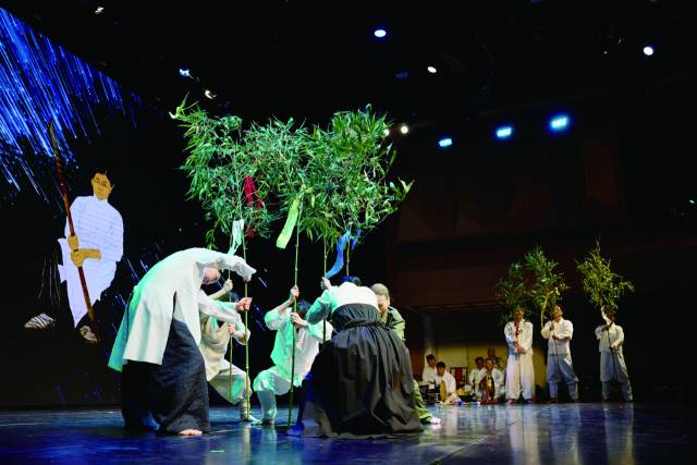 독립군탈춤한마당 대나무신칼 뭇동춤. 민족미학연구소 제공