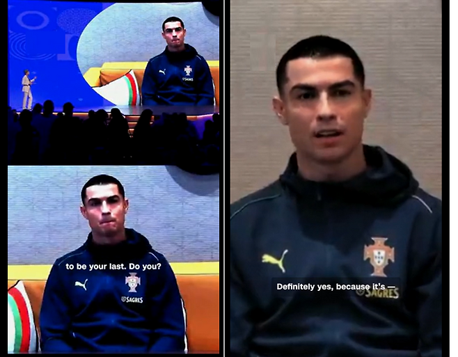 11일 CNN과의 화상 인터뷰 중 2026 FIFA 북중미 월드컵이 마지막 대회가 될 것이라 발언한 호날두. 사진=CNN 갈무리