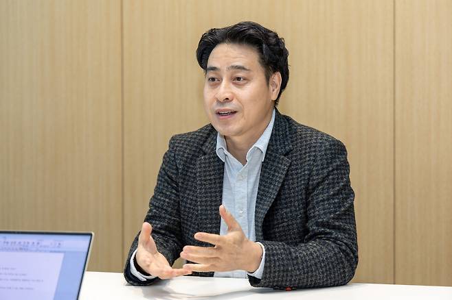 이상봉 HD현대미포 상무가 최근 헤럴드경제와 인터뷰에서 HD현대미포의 경쟁력에 대해 말하고 있다.  [HD현대 제공]