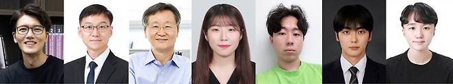 이번 연구를 수행한 UNIST 연구진. 조승호(왼쪽부터) 교수, 권영국 교수, 이재성 교수, 김효석 연구원, 장원식 박사, 이진호 박사, 이호정 연구원.[UNIST 제공]